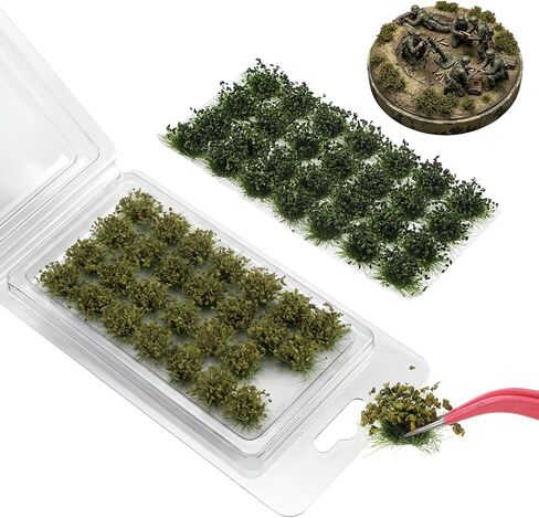 56Pcs Miniature Green Bushy Tufts, Static Grass Tuft Model, Lowland Shrubs Tuft, Terrain Model Kit for Train Landscape Railroad Scenery Models Gaming, Diorama Supplies, Scene Accessories in Saudi Arabia