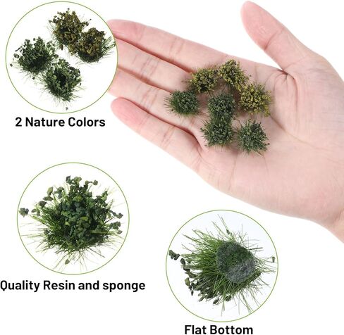 56Pcs Miniature Green Bushy Tufts, Static Grass Tuft Model, Lowland Shrubs Tuft, Terrain Model Kit for Train Landscape Railroad Scenery Models Gaming, Diorama Supplies, Scene Accessories in Saudi Arabia