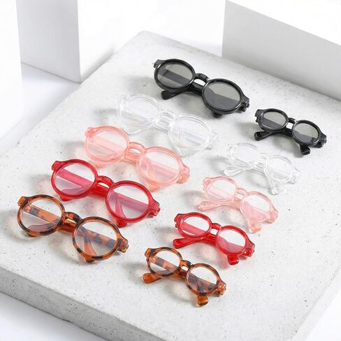 10 pcs Doll Eye Glasses Set Cute Plastic Doll Dress up Sunglasses Tiny Eyeglasses Supplies Mini Toy Costume Stuff Accessories for Figures Collectors Display Decoration in Saudi Arabia