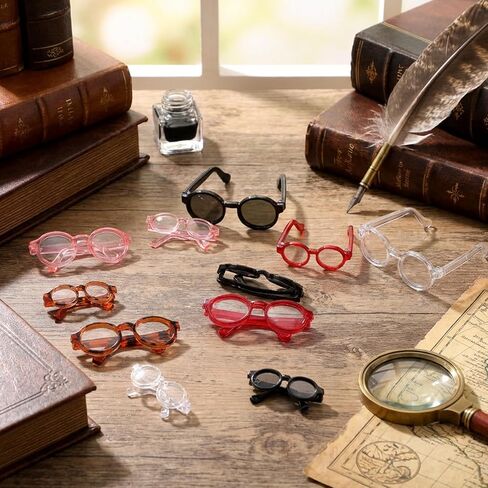 10 pcs Doll Eye Glasses Set Cute Plastic Doll Dress up Sunglasses Tiny Eyeglasses Supplies Mini Toy Costume Stuff Accessories for Figures Collectors Display Decoration in Saudi Arabia