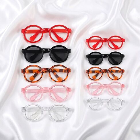 10 pcs Doll Eye Glasses Set Cute Plastic Doll Dress up Sunglasses Tiny Eyeglasses Supplies Mini Toy Costume Stuff Accessories for Figures Collectors Display Decoration in Saudi Arabia