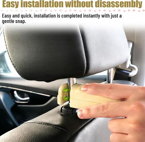 Car Back Seat Phone Holder, Vehicle Backseat Headrest Phone Mount, Multifunctional Automotive Interior Hanger Storage Organizer Accessories for Handbag Purse, Universal for Most Vehicles in Kuwait