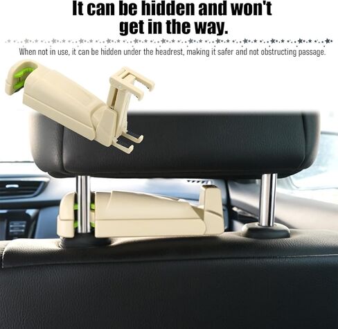 Car Back Seat Phone Holder, Vehicle Backseat Headrest Phone Mount, Multifunctional Automotive Interior Hanger Storage Organizer Accessories for Handbag Purse, Universal for Most Vehicles in Kuwait