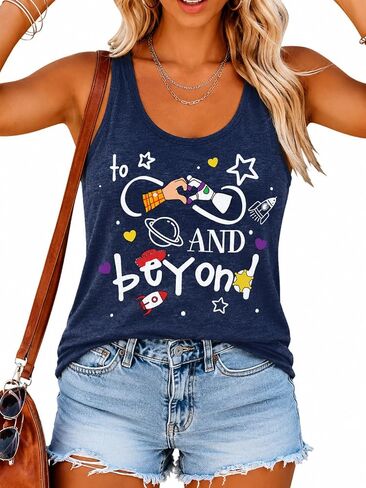 to Infinity Beyond Tank Top Women Summer Holiday Sleeveless Shirt Lightyear Toy Graphic Tee Top Ohana Beach Tank Tops in Kuwait