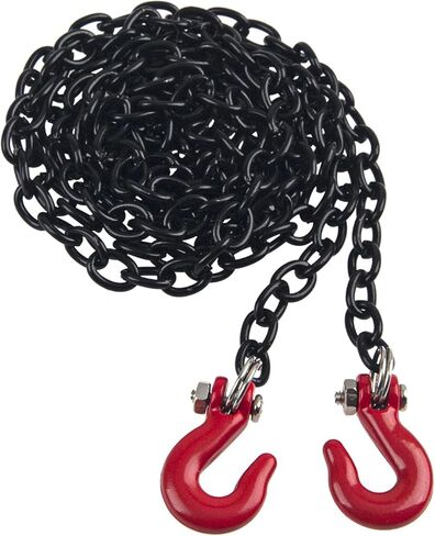 100cm RC Metal Trailer Chain with Tow Hooks Decoration Accessories for 1/10 RC Crawler Axial SCX10 Traxxas TRX4 TRX6 RC4WD D90 Tamiya CC01 Scale Bashing Rescue Parts in Kuwait