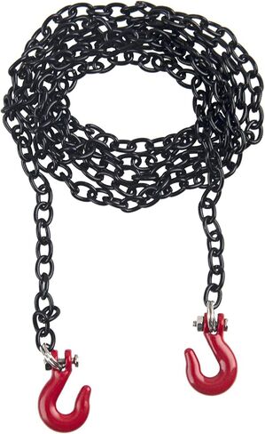 100cm RC Metal Trailer Chain with Tow Hooks Decoration Accessories for 1/10 RC Crawler Axial SCX10 Traxxas TRX4 TRX6 RC4WD D90 Tamiya CC01 Scale Bashing Rescue Parts in Kuwait