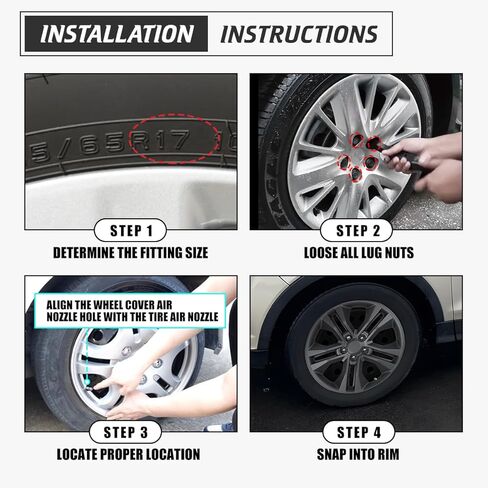 أغطية العجلات مقاس 17 بوصة لسيارة Ford Escape 2013-2025 (باستثناء نماذج Escape Hybrid أو Escape Plug-in)، أغطية إطارات العجلات R17 أغطية محور السيارة، مجموعة من 4 قطع، مادة البولي بروبيلين، أسود غير لامع in Kuwait