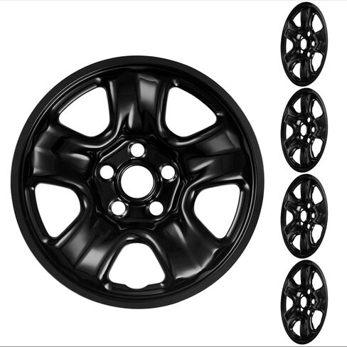 16 Inch Wheel Skins Compatible with 2012-2016 Honda CR-V Factory Steel Wheels, Snap-On Wheel Covers, Durable ABS Replacement Hubcaps Set of 4 (Black) in Saudi Arabia