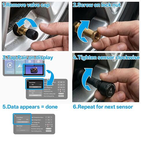 Motorcycle Tire Pressure Monitoring System， Wireless TPMS, Compatible with Aotulink E6 Motorcycle Screen Dedicated tire Pressure Sensor in Saudi Arabia