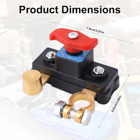 Car Battery Cut Off Switch, Pure Copper High Conductivity Battery Disconnect Switch Stable Transmission 12V-24V Power Shut Off for Car Truck Boat RV in Kuwait