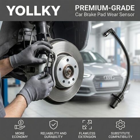 Front Brake Pad Wear Sensor for Audi A4 2009-2015, A5 2010-2014, A6 2012-2014, Audi S4 2010-2015 | Brake Pad Wear Indicators Replaces OE# 8T0907637 | 2-Pack in Kuwait