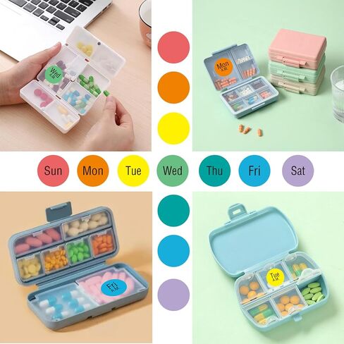 420 Pcs Medicine Reminder Sticker, 3/4 Inch Medication Instruction Labels Morning Noon Evening Bedtime for Pill Case, Week Day Stickers for Pets Dogs Food, with Blank Labels to Write in Saudi Arabia
