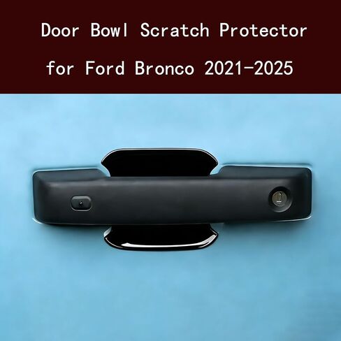 واقي باب السيارة من الخدوش لسيارة Ford Bronco 2021 2022 2023 2024 2025 2026 4 أبواب غطاء حماية لمقبض الباب الخارجي، لملحقات Ford Bronco (أسود لامع) in Kuwait
