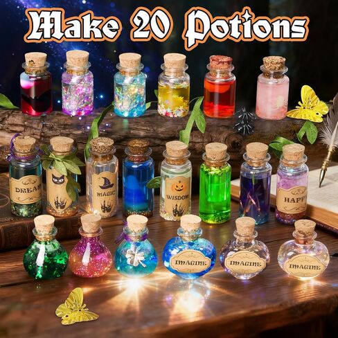 Fairy Magic Potion Kit for Kids, Magical Workshop Craft Kits 20 Bottles, Christmas Decorations Birthday Gifts for Girls and Boys 6 7 8 9 10 11 12+Years Old Families Party Indoor Outdoor in Saudi Arabia