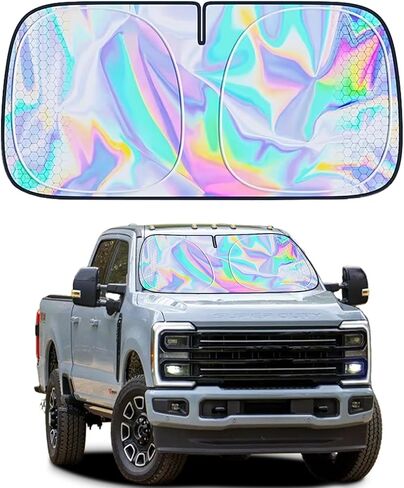 240T Universal Car Windshield Sun Shade – Reflective Heat Insulation, Keeps Interior Cool, Foldable Overlapping Design for Windshield & Windows Shades,Includes Storage Bag (55.9x31.5 Inches) in Saudi Arabia