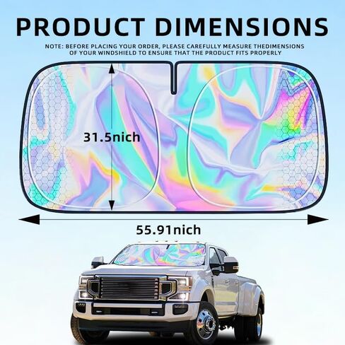 240T Universal Car Windshield Sun Shade – Reflective Heat Insulation, Keeps Interior Cool, Foldable Overlapping Design for Windshield & Windows Shades,Includes Storage Bag (55.9x31.5 Inches) in Saudi Arabia