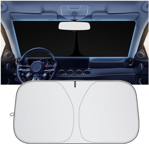59"x31" Car Windshield Sun Shade,Foldable Sunshade for Car Windshield for Heat Blocking & Interior Protection,Upgraded Oxford Cloth Windshields Cover Sun Shade Kit with Storage Bag in Saudi Arabia