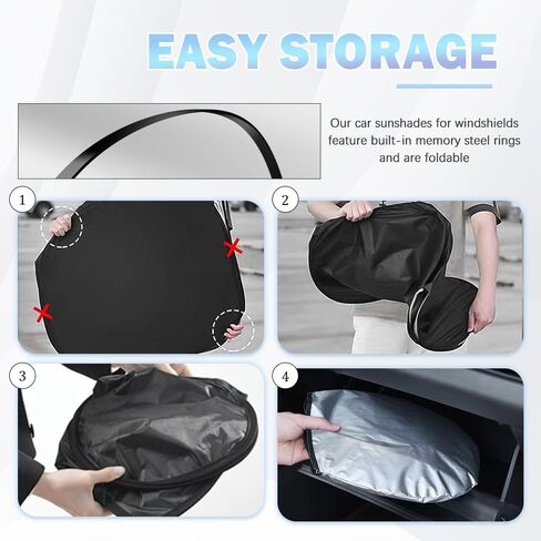 59"x31" Car Windshield Sun Shade,Foldable Sunshade for Car Windshield for Heat Blocking & Interior Protection,Upgraded Oxford Cloth Windshields Cover Sun Shade Kit with Storage Bag in Saudi Arabia