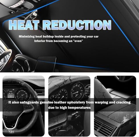 59"x31" Car Windshield Sun Shade,Foldable Sunshade for Car Windshield for Heat Blocking & Interior Protection,Upgraded Oxford Cloth Windshields Cover Sun Shade Kit with Storage Bag in Saudi Arabia