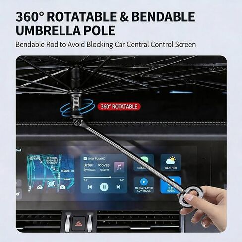 Windshield Sun Shade Umbrella,Car Windshield Umbrella Sun Shade,Fits Various Front Windshields,57"x32" in Saudi Arabia
