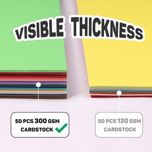 50 Sheets A3 Colored Cardstock 300 GSM/110 LB Thick Construction Paper 11.69" x 16.54" Color Paper for Card Making & Arts Crafts in Saudi Arabia