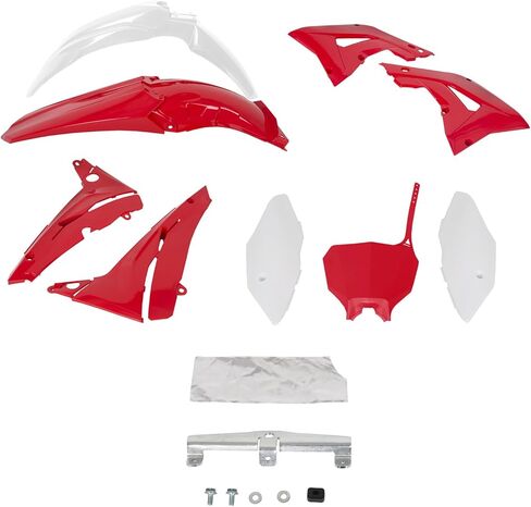 مجموعة أدوات بلاستيكية من ECOTRIC متوافقة مع مجموعة هدايا Honda CR125R CR250R موديل 2002-2007 باللونين الأحمر والأبيض in Kuwait