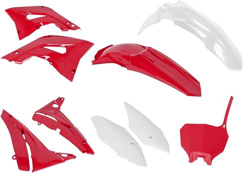 مجموعة أدوات بلاستيكية من ECOTRIC متوافقة مع مجموعة هدايا Honda CR125R CR250R موديل 2002-2007 باللونين الأحمر والأبيض in Kuwait