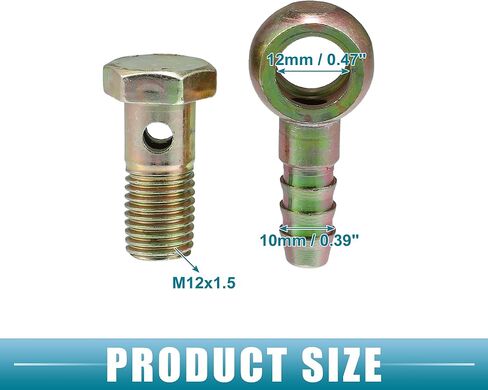 بانجو بولت M12x1.5 10 مم بانجو بولت خرطوم بارب تركيبات محول تركيب خط الفرامل مع غسالات نحاسية لسيارة الدراجات النارية (مجموعة من 2) in Kuwait