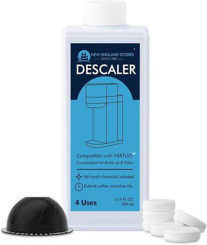 (12 Months Supply) Nespresso Compatible Vertuo Descaling Kit, Odorless Coffee Brewer Machine Descaler Set, Liquid Descaling Solution for Nespresso, Includes Reusable Pod and 12 Cleaning Tablets in Saudi Arabia
