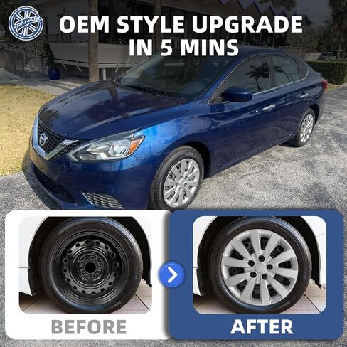 أغطية عجلات فولاذية فضية مقاس 16 بوصة لـ 2013-2019 Nissan Sentra و2011-2025 Nissan Leaf، أغطية بديلة من OEM متوافقة مع الجزء # 40315-3NF0B، 4 عبوات من أغطية الحواف in Saudi Arabia