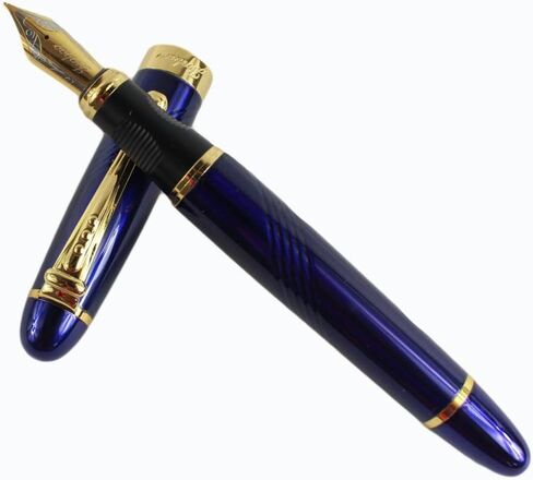 Gullor 450 Blue with Carving Lines Fountain Pen Medium Nib in Kuwait