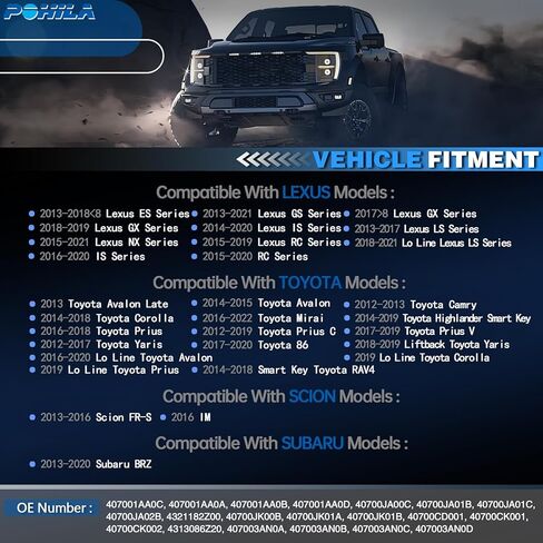مجموعة من 4 عبوات، مستشعر TPMS 315 ميجا هرتز PMV-C010 نظام مراقبة ضغط الإطارات متوافق مع Toyota Lexus Scion، بديل لـ RAV4 Camry Corolla Yaris Prius يستبدل 42607-06020 4260706060 in Kuwait