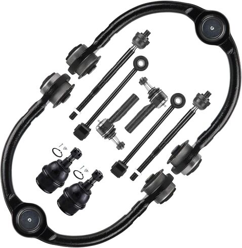 10pcs Front Upper Control Arms w/Ball Joints + Sway Bar Links + Tie Rod for Jeep Commander 2006-2010, Grand Cherokee 2005-2010, Suspension Kit K620188 K80629 K80861 ES80643 ES80644 EV80782 in Kuwait