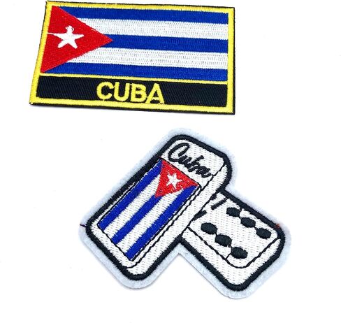 Cuban Patches Flag Patch Cuba Flags Dominoes Cubano Domino Decoration – Iron-On Clothing Accessories in Kuwait