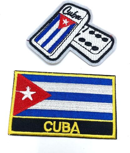 Cuban Patches Flag Patch Cuba Flags Dominoes Cubano Domino Decoration – Iron-On Clothing Accessories in Kuwait