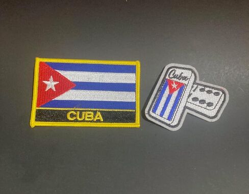Cuban Patches Flag Patch Cuba Flags Dominoes Cubano Domino Decoration – Iron-On Clothing Accessories in Kuwait