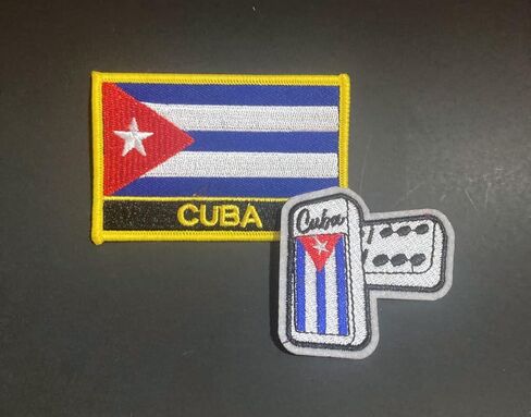 Cuban Patches Flag Patch Cuba Flags Dominoes Cubano Domino Decoration – Iron-On Clothing Accessories in Kuwait
