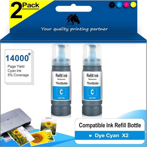 552 زجاجة حبر بديلة لزجاجات إعادة تعبئة الحبر Epson 552 T552920 تعمل لطابعة Epson EcoTank 8550 ET-8550 8500 ET-8500 (أسود، أسود للصور، سماوي، أرجواني، أصفر، رمادي، 6 عبوات) in Saudi Arabia