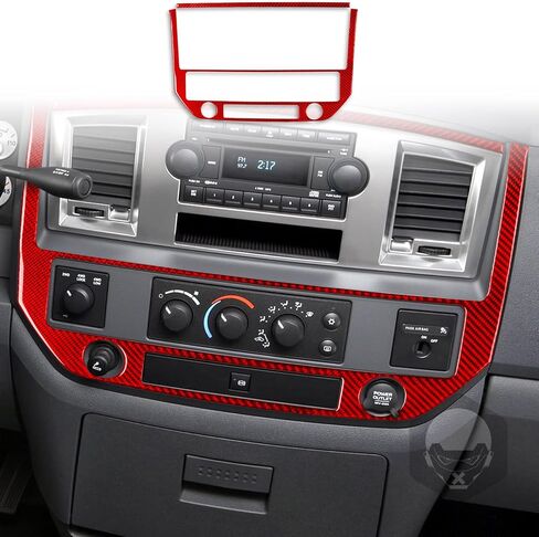 Real Premium Carbon Fiber Center Console Frame Car Interior Trim Compatible with Dodge Ram 1500 2006 2007 2008 2500/3500 2006 2007 2008 2009 Red in Kuwait