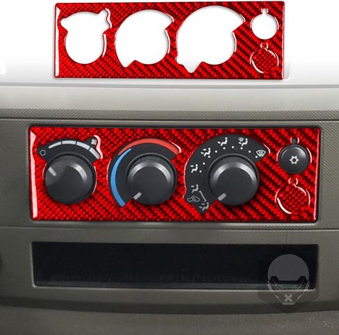 Real Premium Carbon Fiber Center Console Frame Car Interior Trim Compatible with Dodge Ram 1500 2006 2007 2008 2500/3500 2006 2007 2008 2009 Red in Kuwait