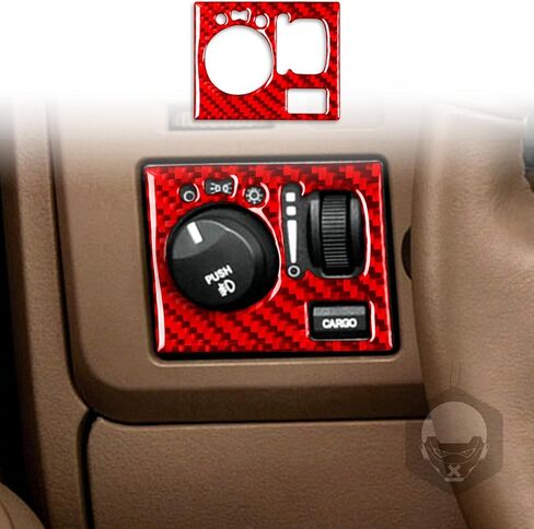 Real Premium Carbon Fiber Center Console Frame Car Interior Trim Compatible with Dodge Ram 1500 2006 2007 2008 2500/3500 2006 2007 2008 2009 Red in Kuwait