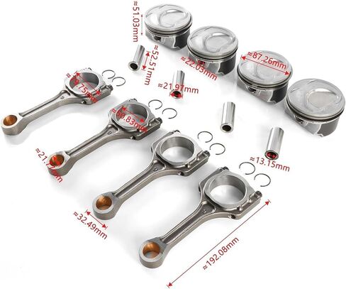 Engine Connecting Rods Pistons Rings Set 23040-2G500 23410-2G500 Compatible For KIA Optima Sorento Compatible For HYUNDAI Sonata 2.4L 2359CC L4 DOHC in Saudi Arabia
