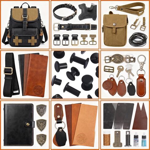 Chicago Screws Assorted Kit with 2 Installation Tools, 110 Sets Black Leather Rivets for DIY Leather Craft, Belts, Bags, Bookbinding, 6 Sizes M5 x 4/5/6/8/10/12mm Screw Rivets for Leather in Saudi Arabia
