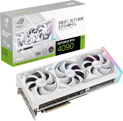 بطاقة رسومات الألعاب ASUS ROG Strix GeForce RTX™ 4090 White OC Edition (PCIe 4.0، 24GB GDDR6X، HDMI 2.1a، DisplayPort 1.4a) (متجددة) in Saudi Arabia