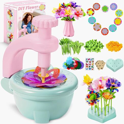 Fabric Flower Bouquets Toys, Flower Making Kit for Kids Ages 3+, DIY Arts and Crafts Activity for Preschool Toddlers, Screen-Free Craft Gifts for Girls, Home Classroom Craft Play in Saudi Arabia