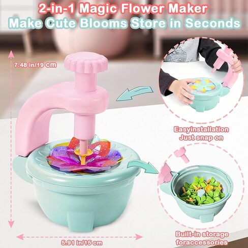 Fabric Flower Bouquets Toys, Flower Making Kit for Kids Ages 3+, DIY Arts and Crafts Activity for Preschool Toddlers, Screen-Free Craft Gifts for Girls, Home Classroom Craft Play in Saudi Arabia