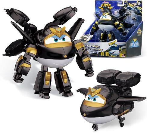 Super Wings Transformable Toys, 5 in Dark Golden Boy Airplane Transforming Figure, 2 in 1 Mode Rescue Bots Action Figure for 3-5 Year Old Boys, Season 10 Plane Toy for Toddlers Kids Age 3 4 5 6 in Kuwait