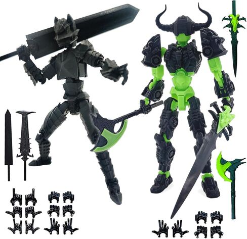 T13 3D Action Figure Set (Assembly Completed), 3D Printed Multi-Jointed, Dummy Titan 13 Action Figures, Multi-Articular Lucky Robot Nova T-13,Desktop Decorations for Game Lovers Toys(Black Red) in Saudi Arabia