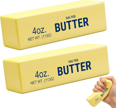 2PCS Slow Rising Butter Squishy Toys, 2026 New Realistic Butter Stick, Soft and Stretchy Fidget Toys for Anxiety and Stress Relief, Party Favors, Squeeze Toy for Adults in Kuwait