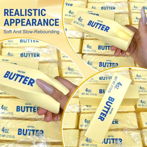2PCS Slow Rising Butter Squishy Toys, 2026 New Realistic Butter Stick, Soft and Stretchy Fidget Toys for Anxiety and Stress Relief, Party Favors, Squeeze Toy for Adults in Kuwait